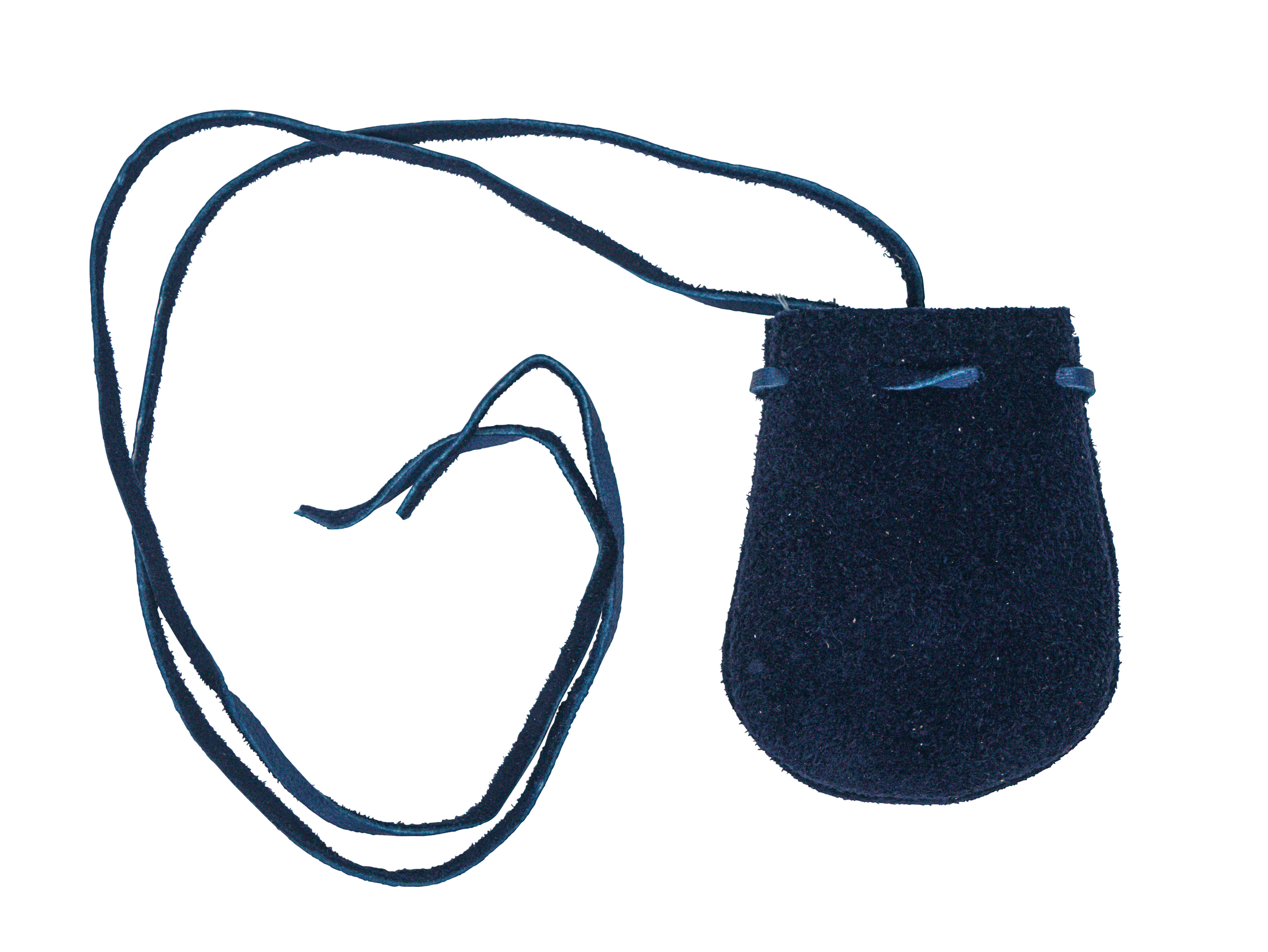 Deer Suede Medicine Bag: Small: Blue 