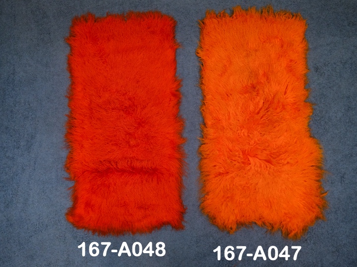 Dyed Tibet Lamb Plate: Bright Orange - 167-A048 (L14)