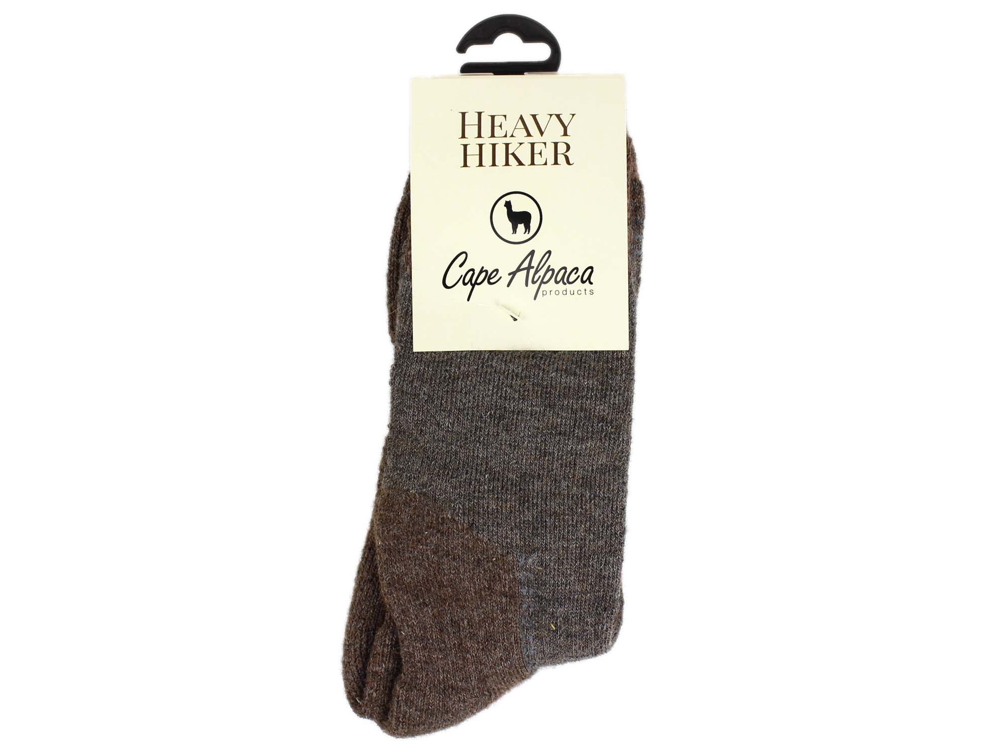 Alpaca Socks: Heavy Hiker: Brown: Size 8-11 hiking socks