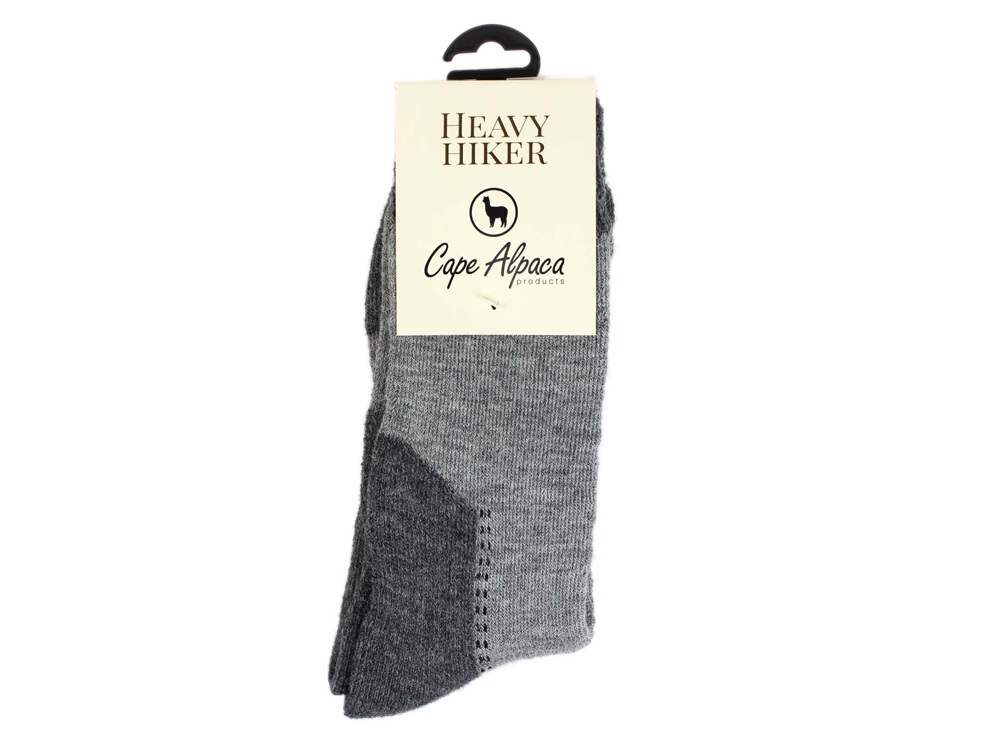 Alpaca Socks: Heavy Hiker: Gray: Size 8-11 hiking socks