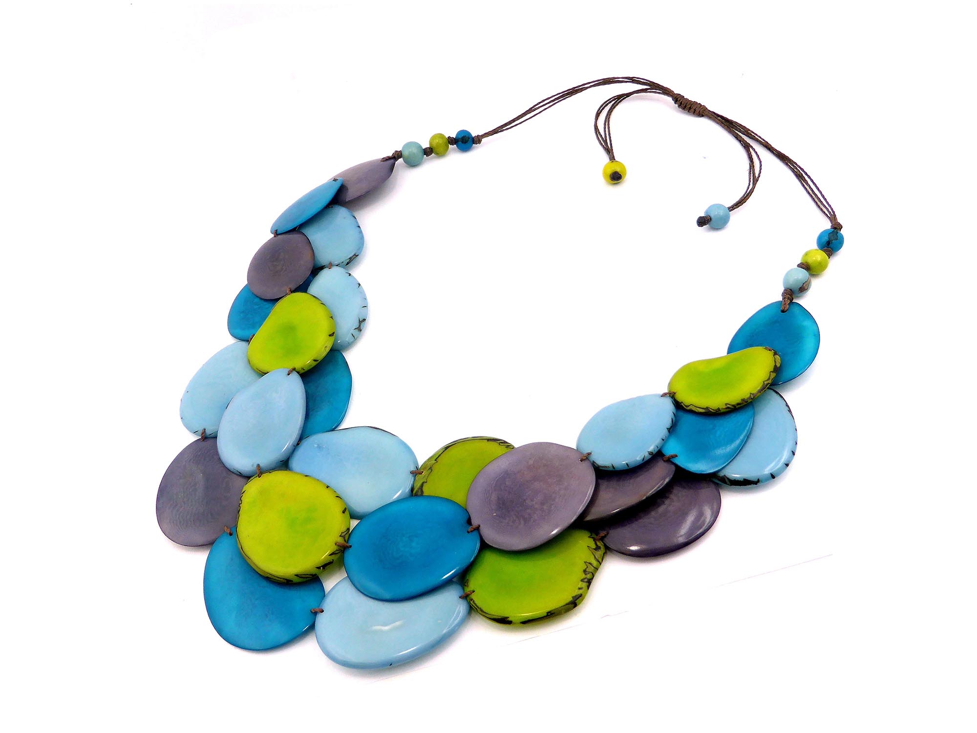 Necklace Style 8: Tagua Slices Three-Strand Necklace 