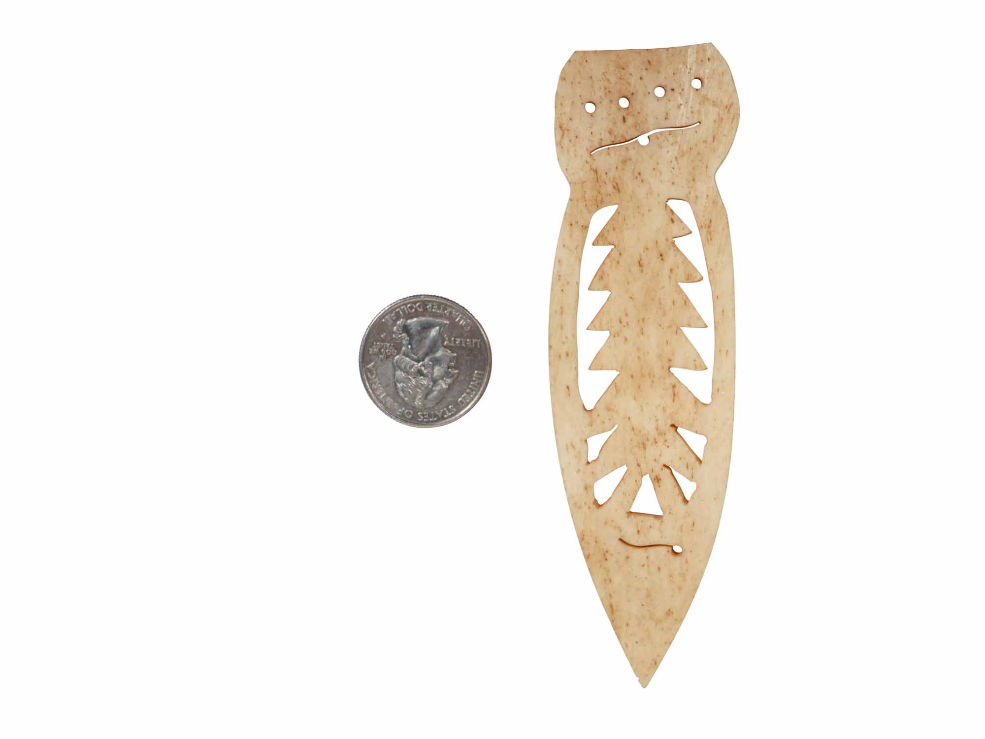 Tree of Peace Spearhead Bone Pendant: Antiqued - 128-210TS (9UF8)