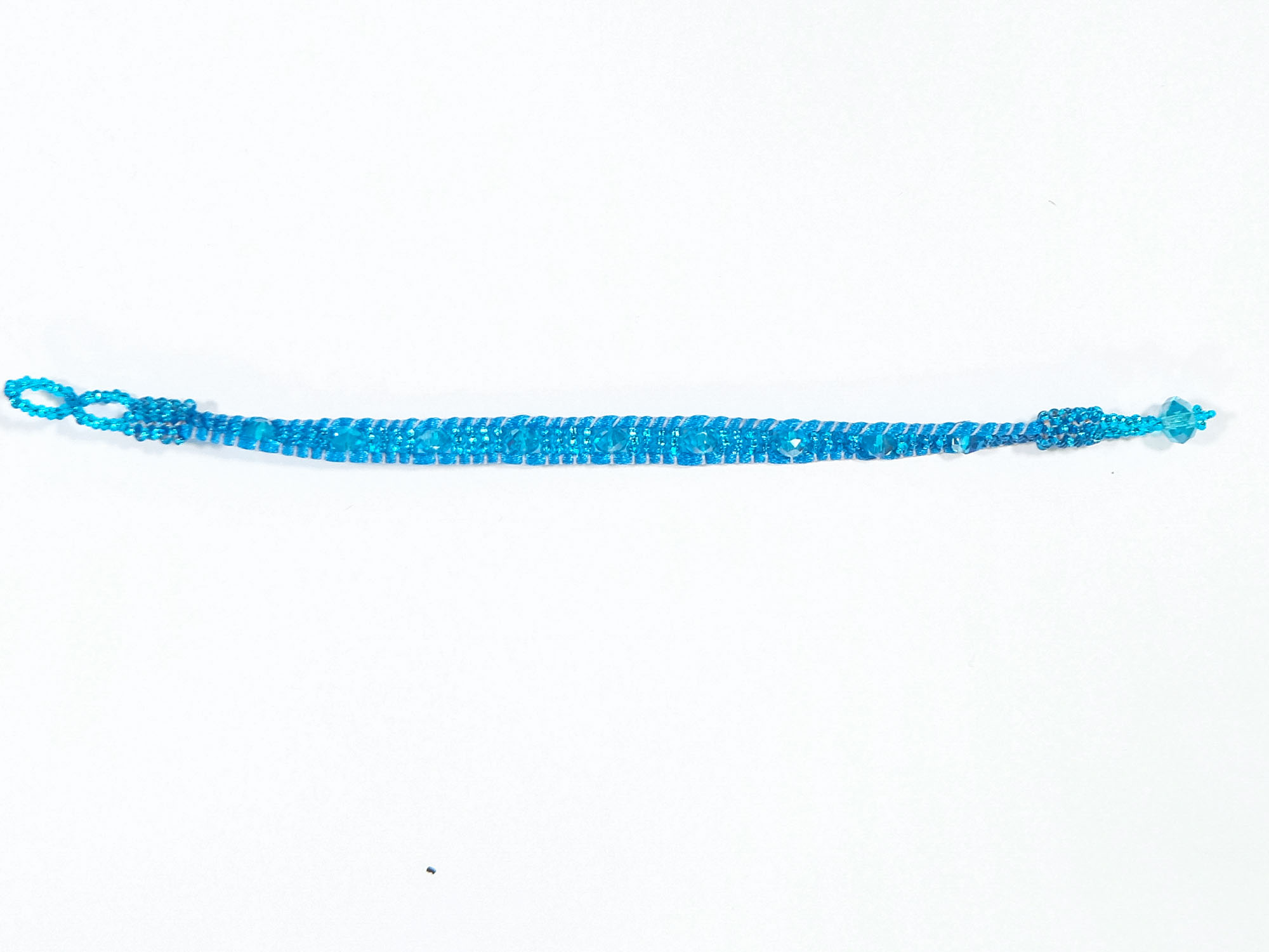 Guatemalan Beaded Bracelet: 3-Bead with Crystals - 1281-B05-AS (P8)