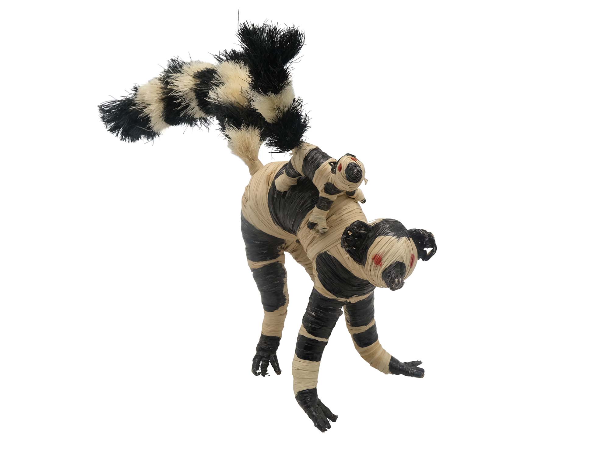 Raffia Striped Lemur Mother and Baby: Large: Assorted 