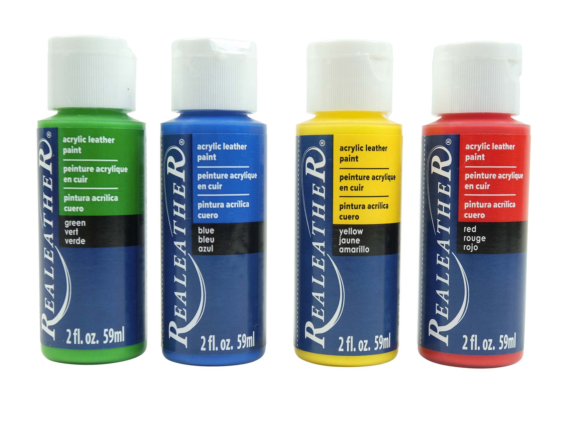 4-Pack of Acrylic Leather Paint: Primary Colors 4 pack of acrylic leather paints, real leather paints