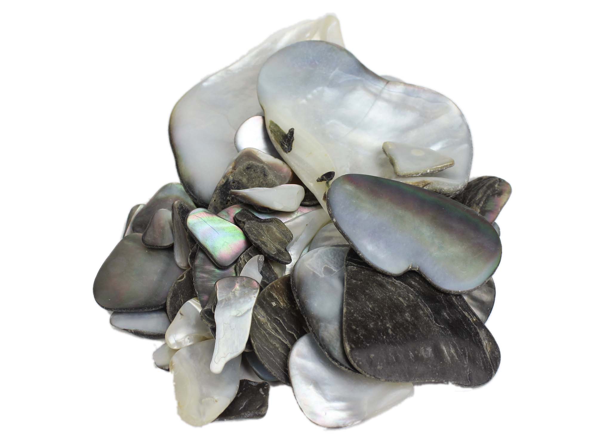 Black Lip Mother of Pearl Shell Pieces: Satin: Unsorted (1/4 lb) 