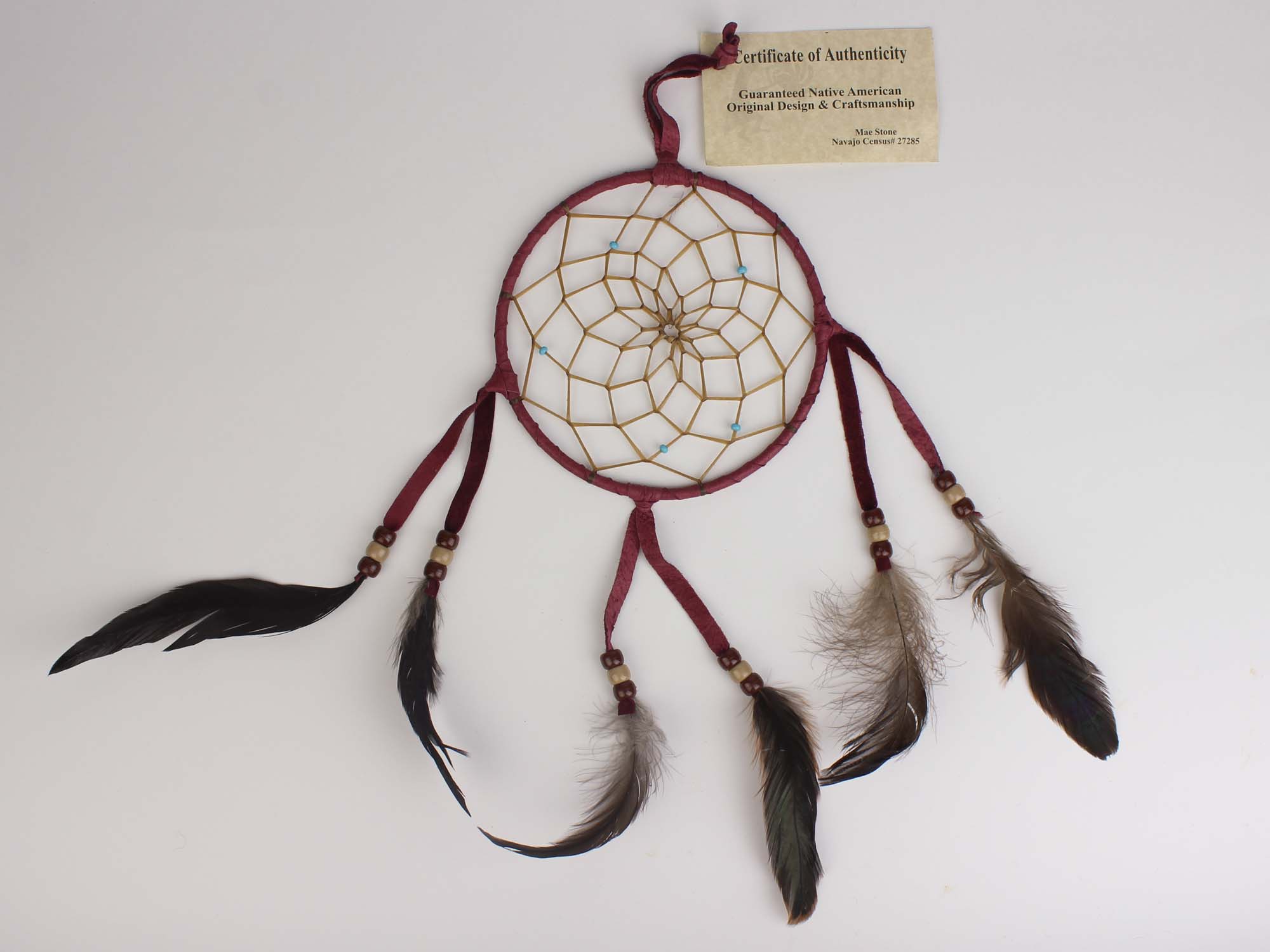 Navajo Dreamcatcher with Plastic Beads: 3" 