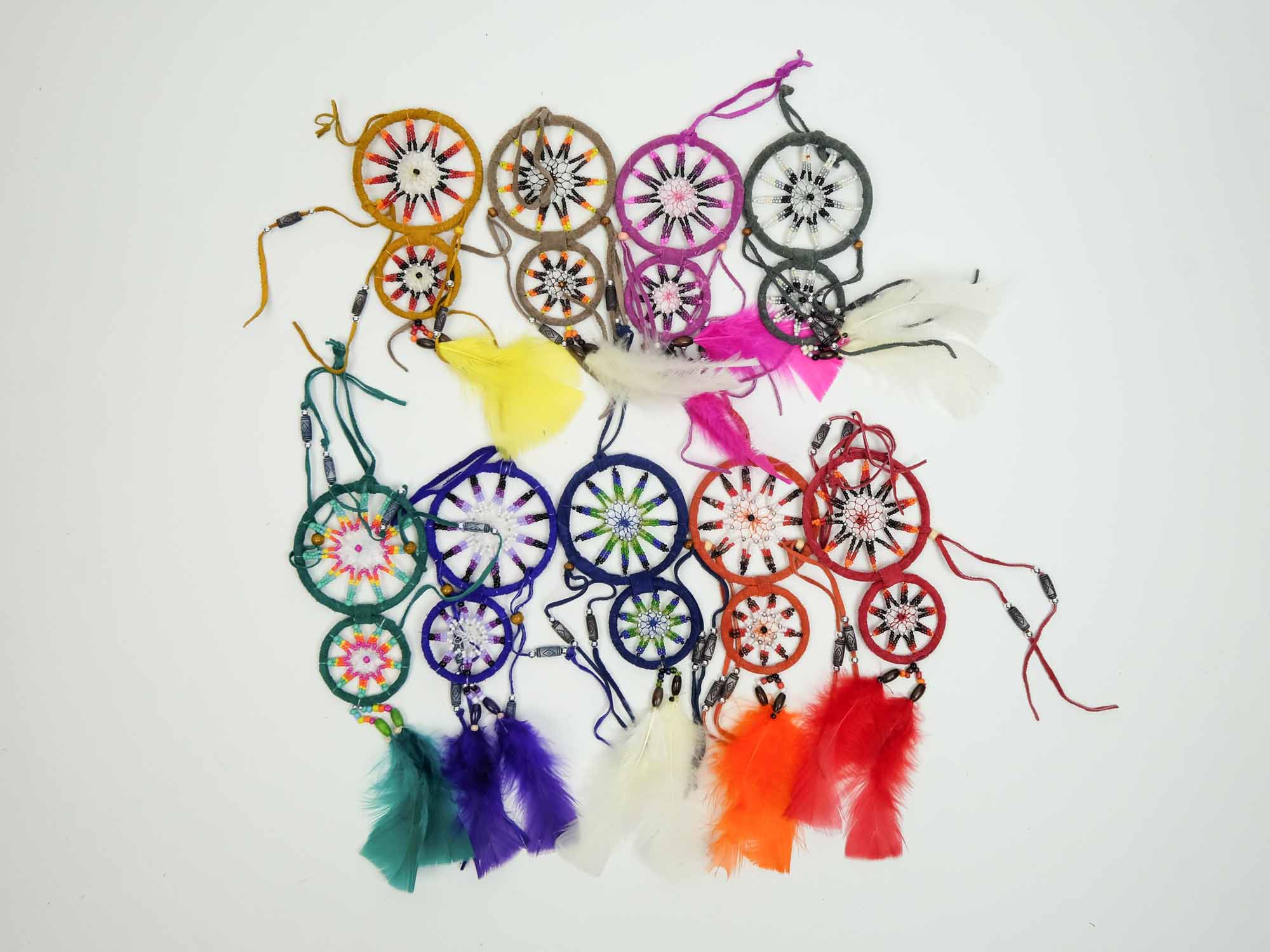 Mother & Child Leather Wrapped Dreamcatcher: 3" - 1144-MC03-AS (Q4)