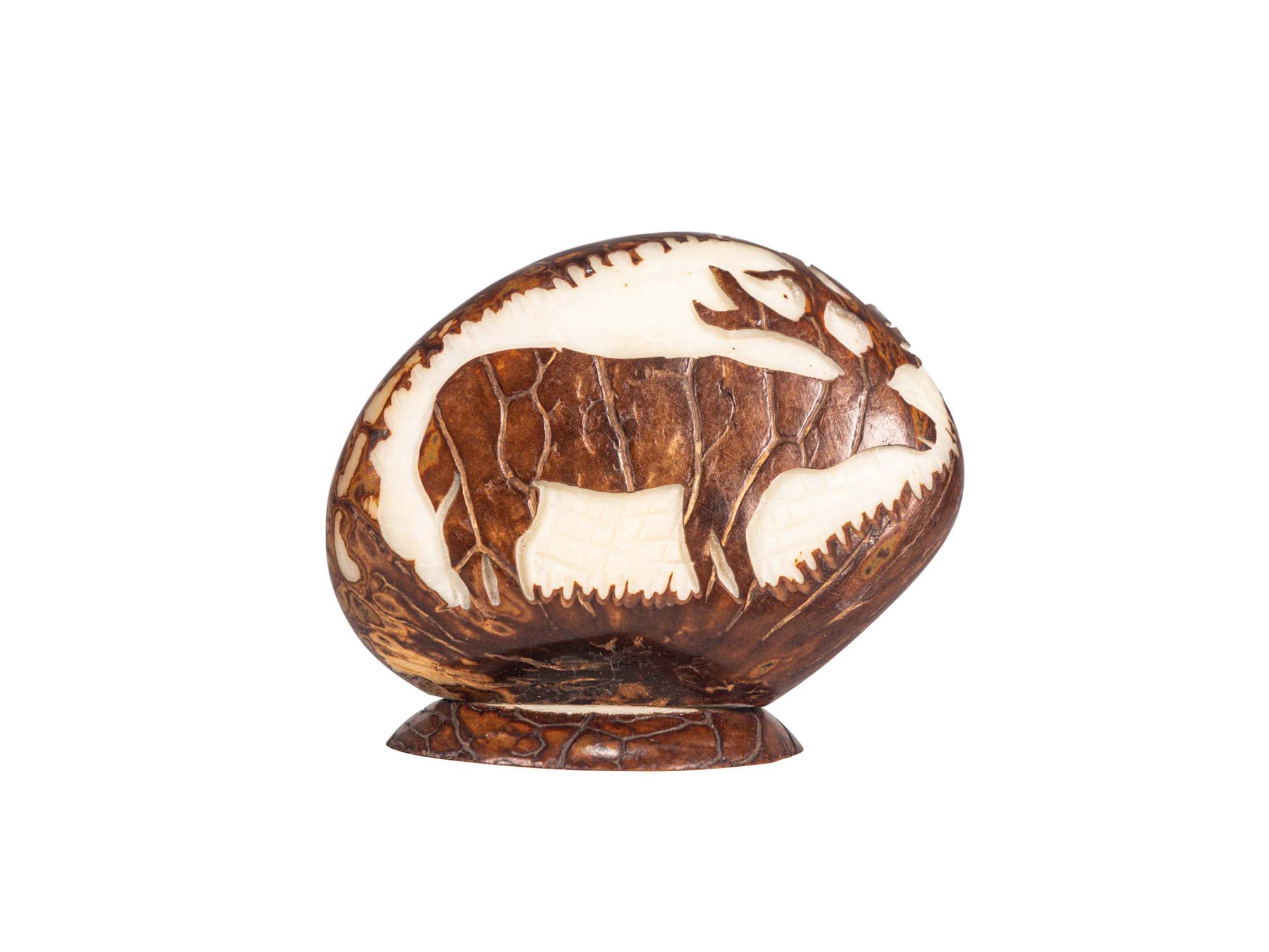Tagua Nut Carving: Elk on Stand 