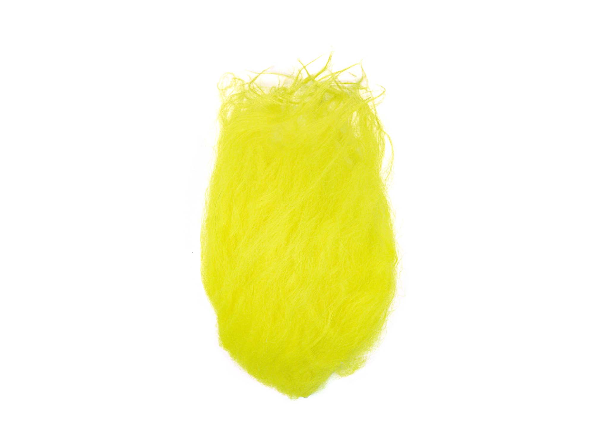 Dyed Icelandic Sheepskin Fly Fishing Piece: Fluorescent Yellow 