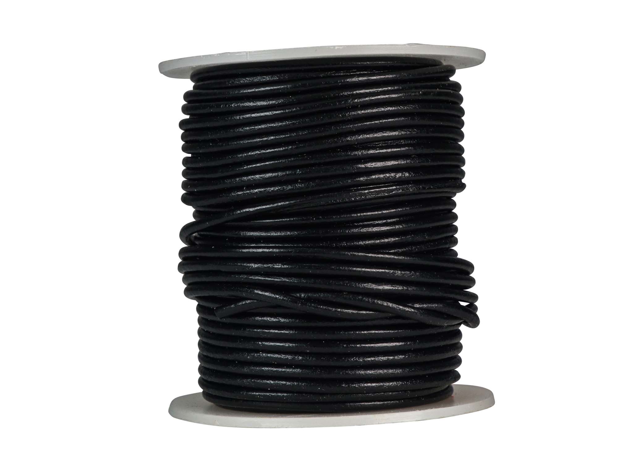 Leather Cord 2mm x 25m: Black 