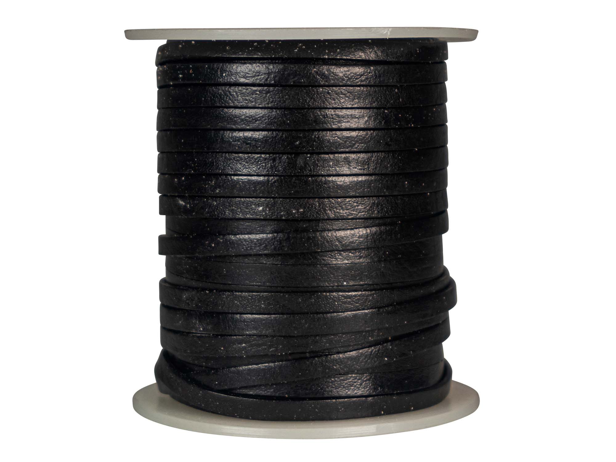 Flat Leather Cord 3mm x 25m: Black 