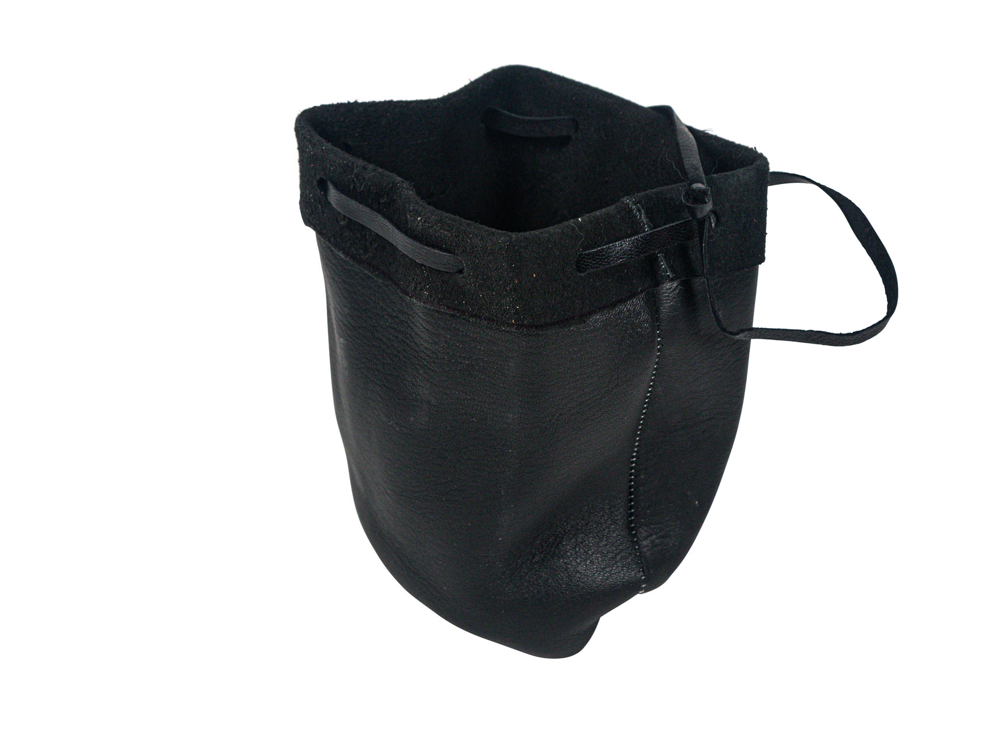 Black Leather Bullet Bag: Large 