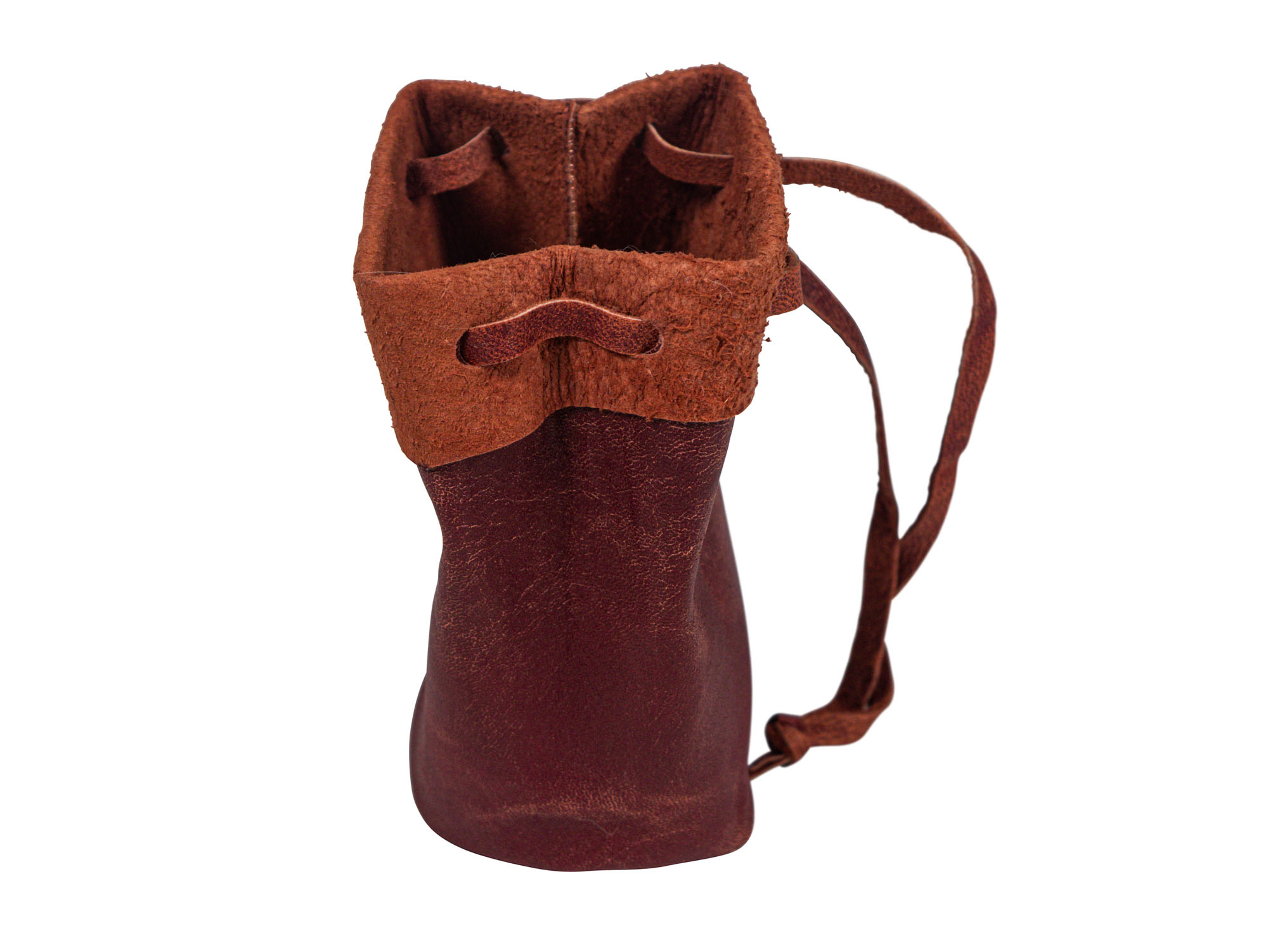 Red Brown Leather Bullet Bag: Small 
