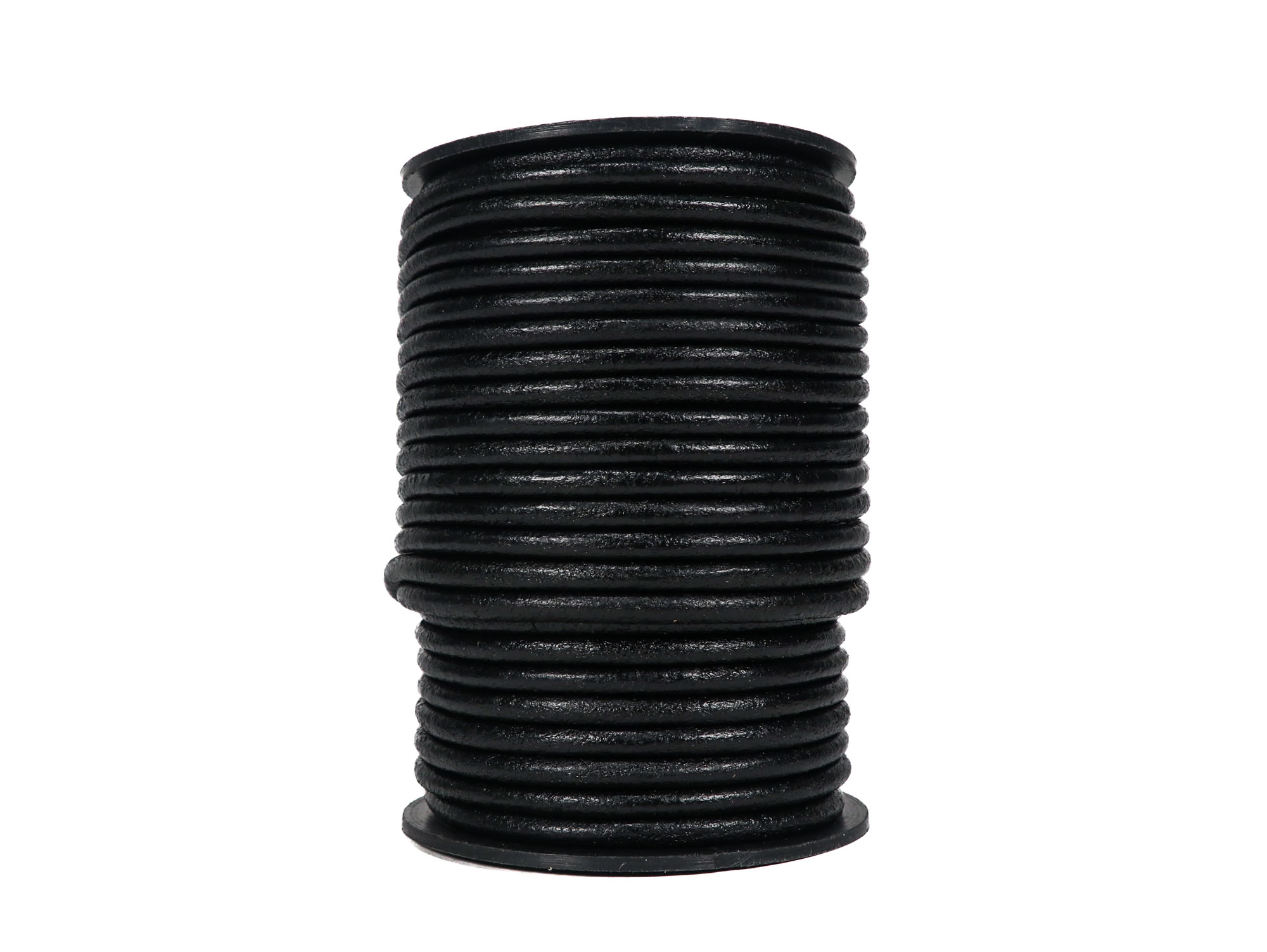 Shiny Round Leather Cord 4mm x 25m: Black 