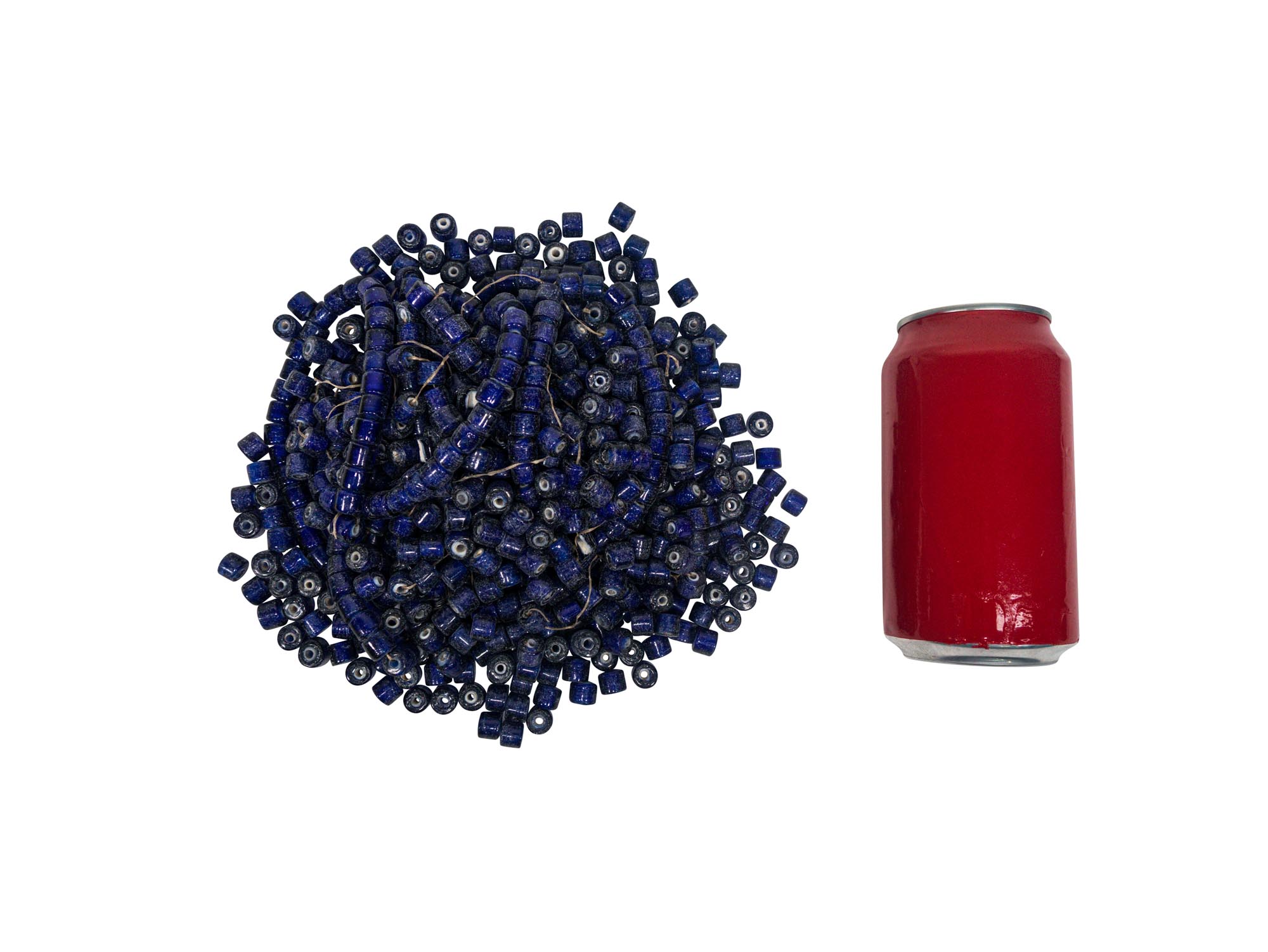 9mm White Heart Beads: Blue (kg) - 489-9-19 (P11)