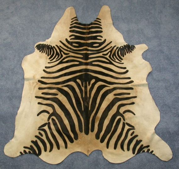 Printed Cow Hide: Zebra Pattern: Gallery Item 