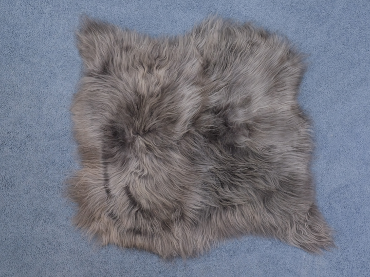 Icelandic Sheepskin Double Rug: Dyed Gray: Gallery Item 
