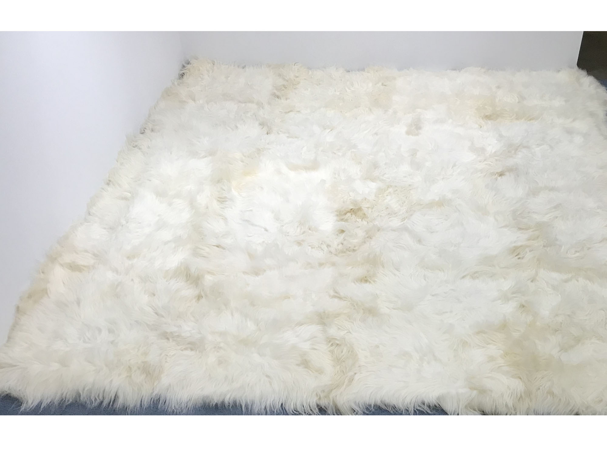 Icelandic Sheepskin Rug: ~12x12 ft: White: Gallery item 