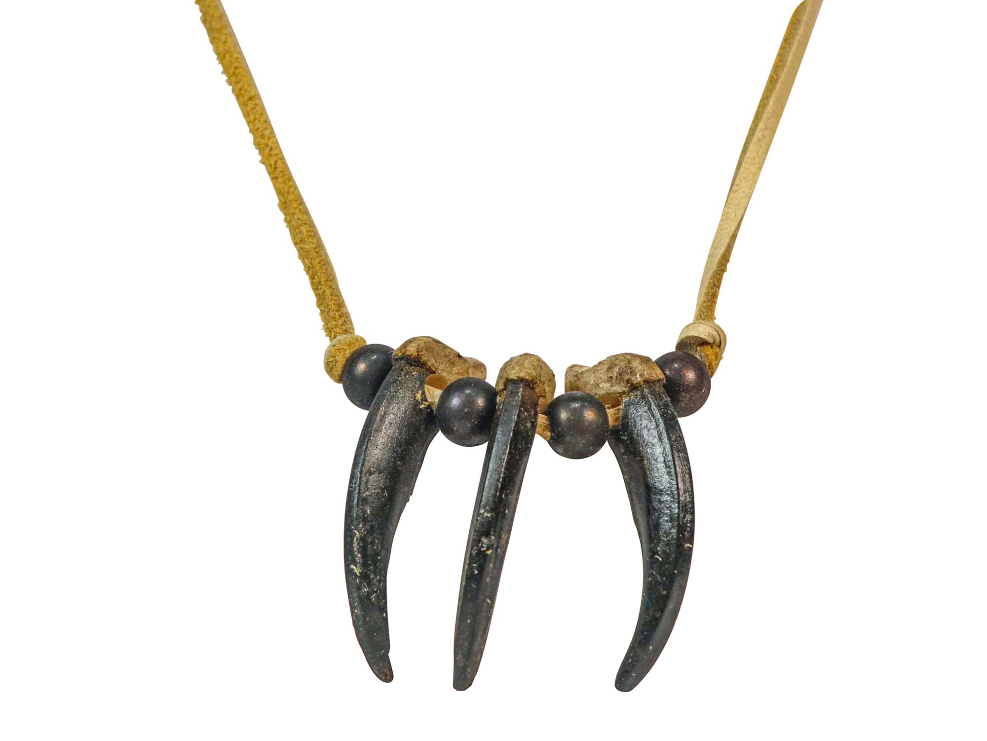 Realistic Iroquois Wolf Claw Necklace: 3-claw: Gallery Item 