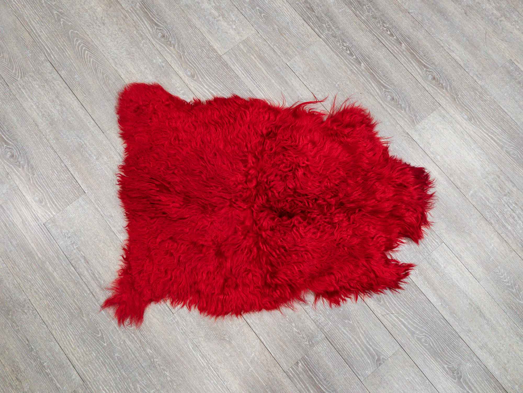 Dyed Angora Goatskin: #1: Extra Large: Red: Gallery Item - 66-A1XL-RD-G4979 (10UB06)