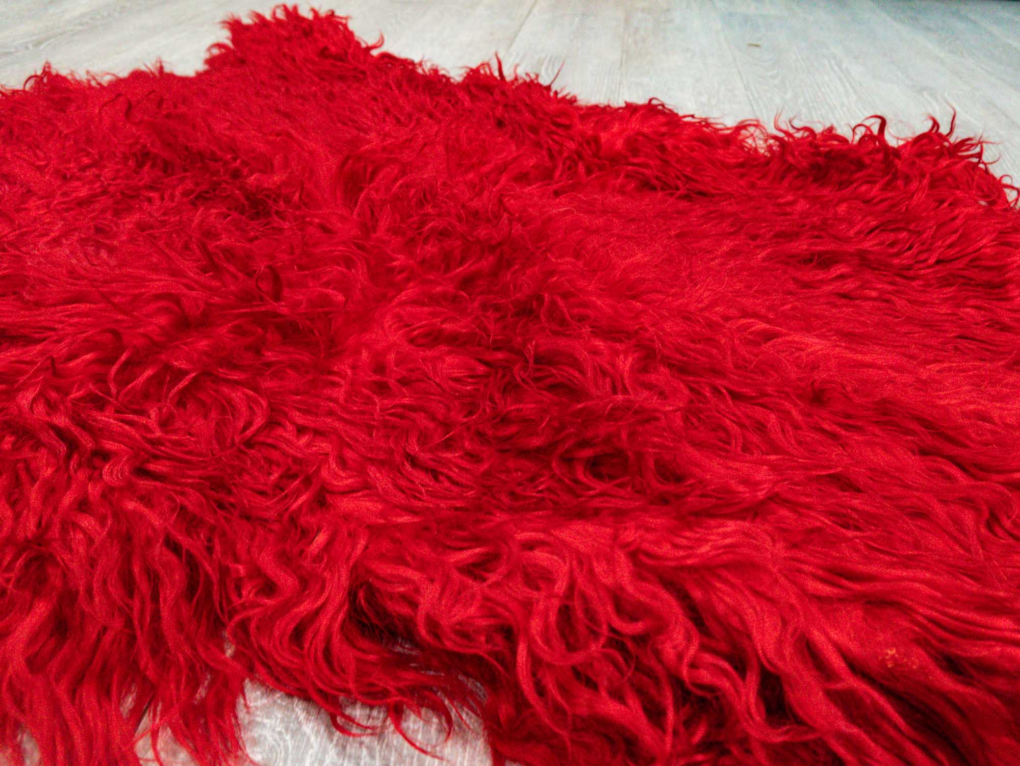 Dyed Angora Goatskin: #1: Extra Large: Red: Gallery Item - 66-A1XL-RD-G4980 (10UB06)