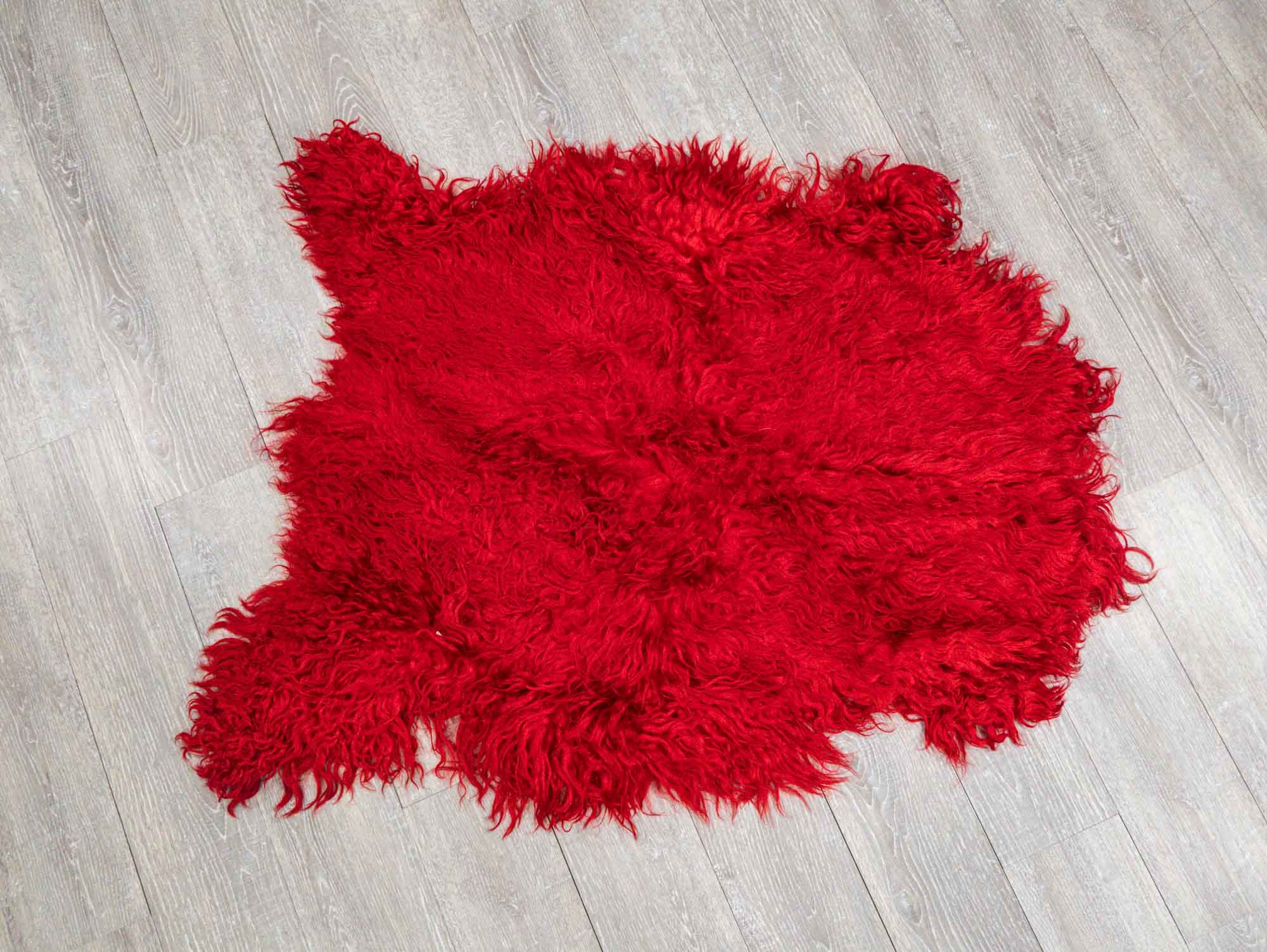 Dyed Angora Goatskin: #1: Extra Large: Red: Gallery Item 