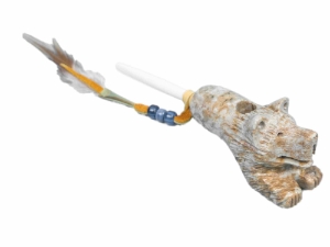 Iroquois Bear with Feet Pipe 