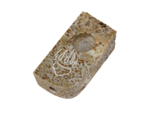 Iroquois Soapstone Pocket Pipe: Bear Paw Design 