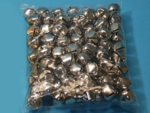 25mm Jingle Bells: Nickel (100/bag) 