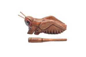 Cricket Instrument: 4" to 5" wooden crickets, wooden instrument, musical crickets