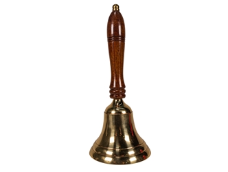 Brass Bell with Wood Handle: ~10" 