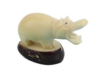 Tagua Nut Carving: Hippopotamus #2 