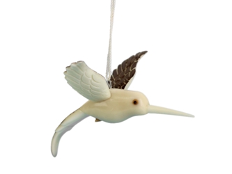 Tagua Nut Carving: Hummingbird (hanging) #2 