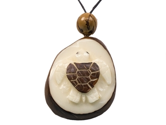 Tagua Nut Necklace: Sea Turtle Relief 