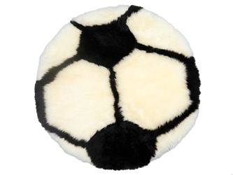 Designer Sheepskin Rug: Soccerball 