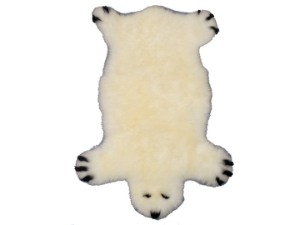 Designer Sheepskin Rug: White Bear 