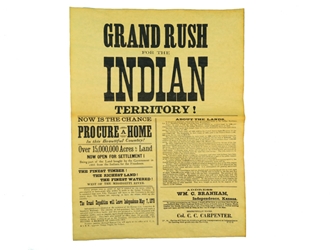 Grand Rush for Indian Territory 1879 Parchment 