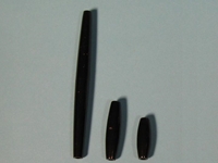 Black Plastic Hairpipe: 1.5" (100/box) plastic beads