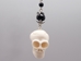 White Resin Skull Earrings - 1256-30 (Y2I)