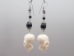 White Resin Skull Earrings - 1256-30 (Y2IC01)
