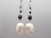 White Resin Skull Earrings - 1256-30 (Y2I)
