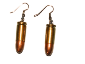 Bullet Earrings: 9MM Brass 