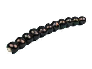 Big-Hole Pearl 3" Strand: AAA-: Black:  8mm 