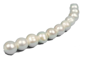 Big-Hole Pearl 3" Strand: AAA-: White: 8mm 