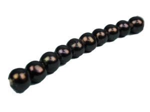 Big-Hole Pearl 3" Strand: AAA-: Black: 9mm 