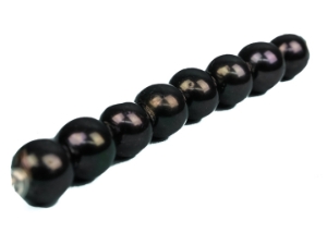 Big-Hole Pearl 3" Strand: AAA-: Black: 11mm 
