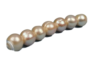 Big-Hole Pearl 3" Strand: AAA-: Pink: 11mm 
