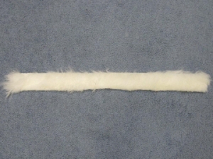 2"x23" Cashmere Goat Fur Strip: Natural White (Brightened) 