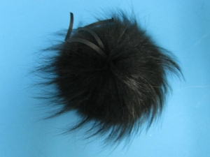 Fur Pompom: Blue Fox: Dyed Black fox fur pompoms, fox fur pom poms